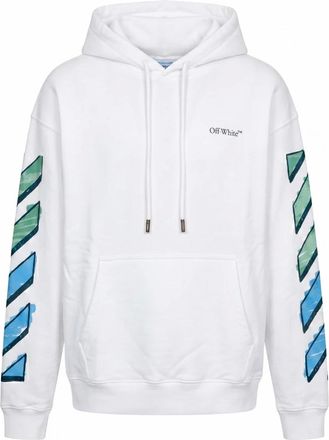 Off-white Felpa con cappuccio a righe eleganti - - Sweatshirts & Hoodies - Uomo - Bianco - L