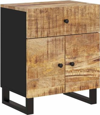 vidaXL Mesita De Noche Madera Mango Madera Contrachapada 50x33x60 Cm Vidaxl