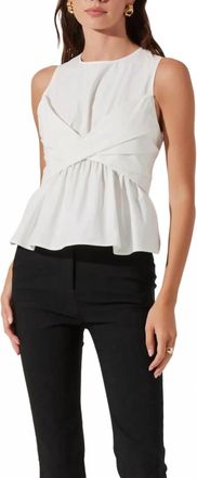 Astr Isela Twist Overlay Cotton Top In White