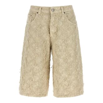 Haikure Becky Fur Denim Bermuda Shorts - Dames - Korte Broeken - Beige - W26 - Denim - Korte Broeken