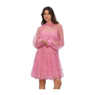Twinset 261Tp2771 Mini Jurk - Dames - Jurken - Roze - Maat: 2XS Poliester