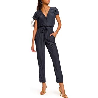 Ramy Brook Aletha Short Sleeve Jumpsuit in Navy at Nordstrom Rack, Size Large