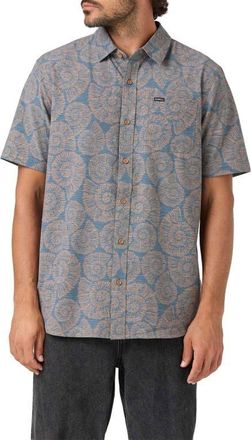 O'Neill Relaxed Fit Short Sleeve Performance Slub Button-Up Shirt in Dark Khaki at Nordstrom, Size Xx-Large