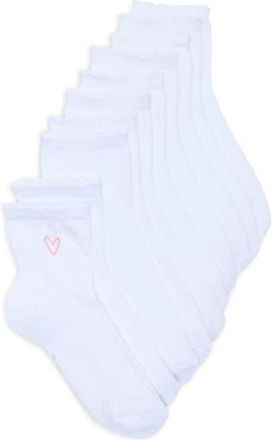 Elie Tahari 5-Pack Cushioned Ankle Socks in White at Nordstrom Rack, Size 9/11