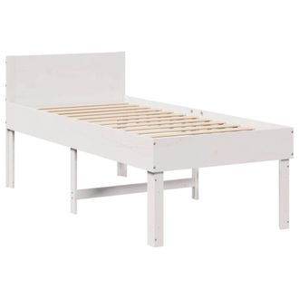 Berkfield Home Decorative Bed Frame Frame White 75x190 cm Small Single Solid Woo