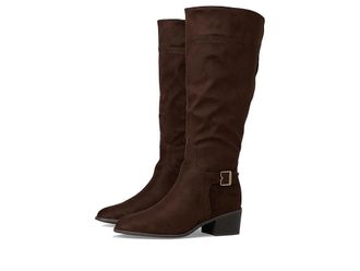 Dr. Scholls Adeline Zip Tall Boots Womens Boots Dark Umber Brown 1 : 7.5 W, Leather