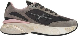 Premiata Dynamic Grey Sneakers With Suede And Mesh Elements