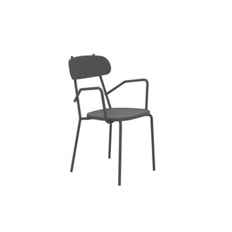 MondoViro Juego de 4 sillones de jard&iacute;n de metal gris 53x53 cm 84h