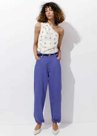 Mango Top asimmetrico floreale bianco - Donna - XXS - MANGO