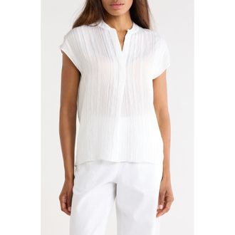 Vince Split Neck Dolman Sleeve Top in Optic White/Surf Mist at Nordstrom Rack, Size X-Large