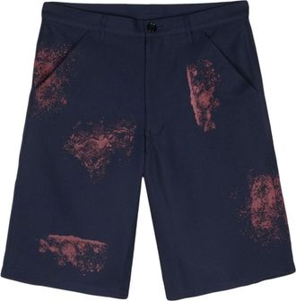 Comme Des Gar&ccedil;ons Casual Shorts met verfspatten - Heren - Korte Broeken - Blauw - L - Korte Broeken