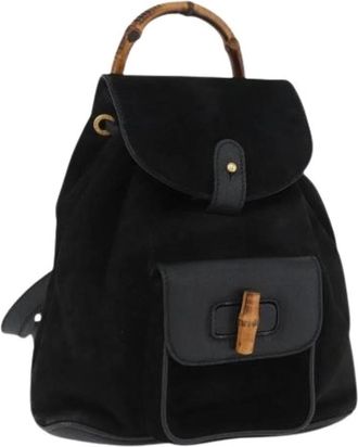 Gucci Pre-owned Vintage Rugzak - Dames - Vintage Rugzakken - Zwart - ONE Size - Leer - Vintage