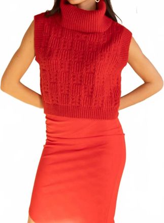 Kerisma Marlene Sleeveless Turtleneck Sweater In Red Queen