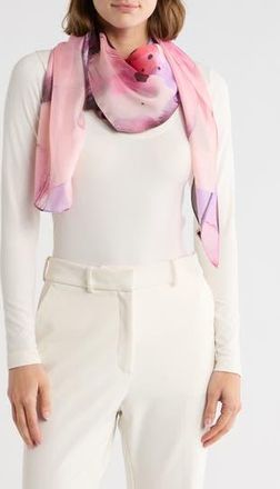 BCBGeneration Ink Bloom Square Scarf in Coral at Nordstrom Rack