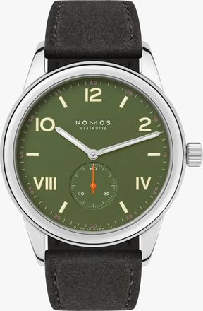 NOMOS Glash&uuml;tte Club Campus 38 Hand Wind Olive Green Dial Watch 739