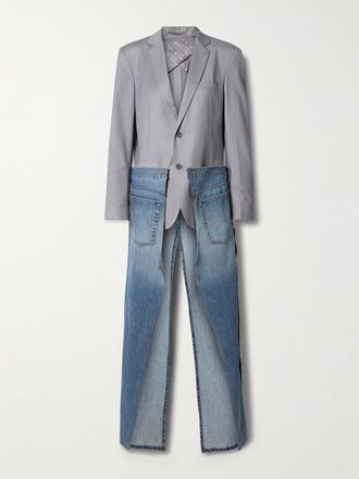 BETTTER Cappotto Convertibile In Misto Lana E Denim Denicoat - Grigio