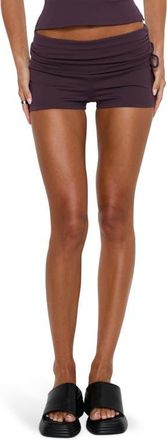 Princess Polly DAILY DEFINE RUCHED TIE SIDE M in Aubergine at Nordstrom, Size 10