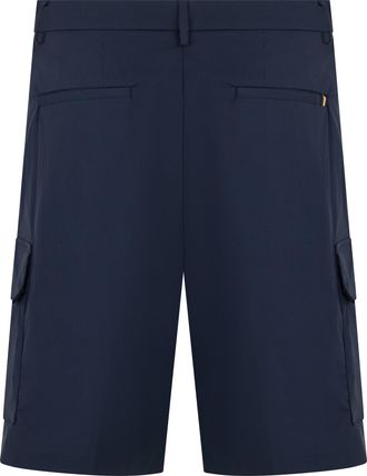 K-Way Mens Bermuda Cargo Shorts Gabardine Blue Cotton