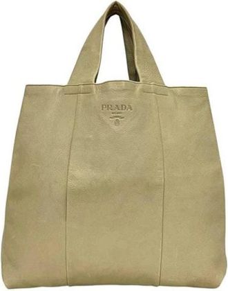 Prada Pre-owned Vintage Tote Bag - unisex - Vintage Shopper - Beige - ONE Size - Leer - Vintage