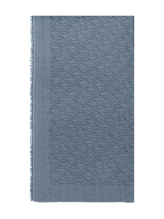 Paul & Shark logo-jacquard scarf - men - Viscose - One Size - Blue