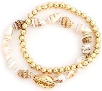 Panacea Set of 2 Stretch Bracelets in Ivory at Nordstrom