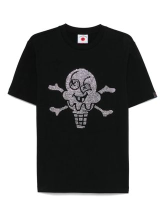 Icecream Rhinestone Cones & Bones Popover T-shirt - men - Cotton - M - Black