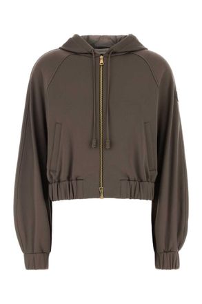 Moncler Brown Solid Hood Sweater