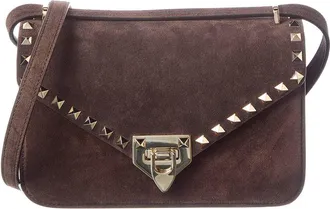 Valentino Rockstud Small Suede Shoulder Bag