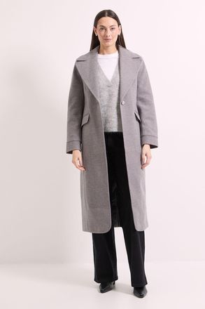 Wallis Womens Principles by Single Button Twill Coat - Dark Grey - Size 10 UK