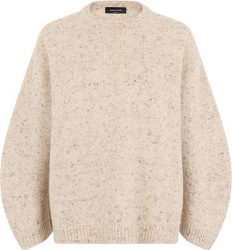 Fabiana Filippi Trui met ronde hals - Dames - Ronde hals truien - Beige - XS - Wol - Truien & Vesten