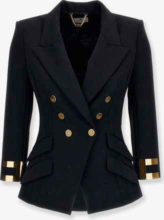 Elisabetta Franchi Blazer doppiopetto con dettagli Monogram in metallo - ELISABETTA FRANCHI - gender_Woman