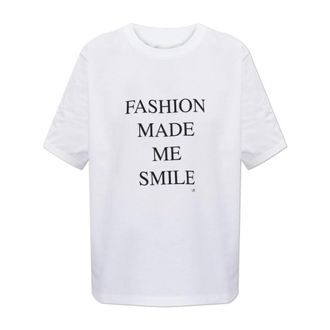 Victoria Beckham T-Shirts, female, White, Size: M Fashion Made Me Smile T-shirt