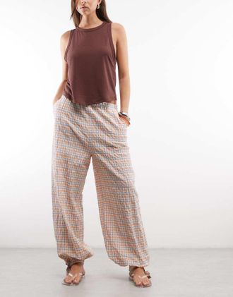 Reclaimed Vintage Pantaloni con gamba a palloncino a quadri-Multi