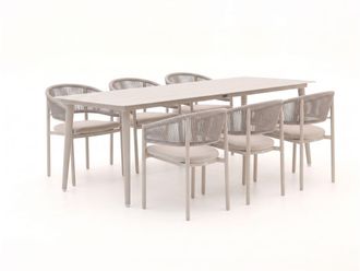 Bellagio la vita attrattiva Bellagio Panaro/Sora 160cm dining tuinset 7-delig stapelbaar