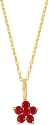 Bony Levy El Mar 18K Gold Gemstone Flower Pendant Necklace in 18K Yellow Gold Ruby at Nordstrom Rack