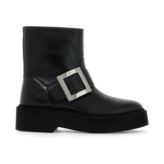 Roger Vivier Ankle Boots, female, Black, Size: 9 1/2 US Viv Rangers Platform Buckle Boots