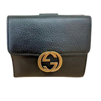 Gucci Beige Black Leather Wallet (Bi-Fold) (Pre-Owned)