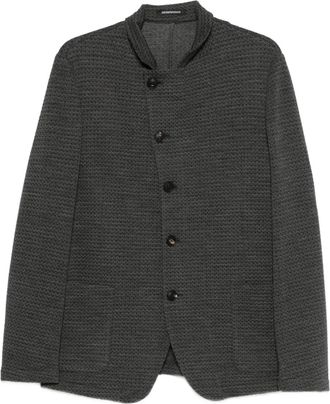 Emporio Armani Button-up jack met textuur - Grijs