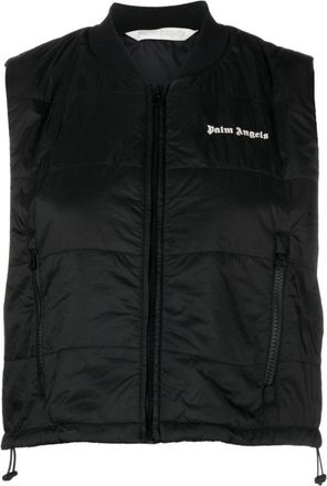 Palm Angels Black Black Classic Logo Vest Jacket