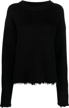Maison Margiela ribbed-knit jumper - women - Cotton/Polyamide/Wool/Elastane - L - Black