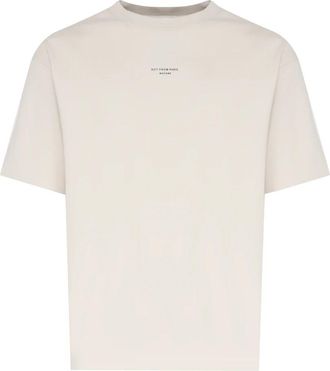 Dr&ocirc;le de Monsieur Katoenen slogan print t-shirt - Heren - T-shirts - Beige - M - Katoen - Tops