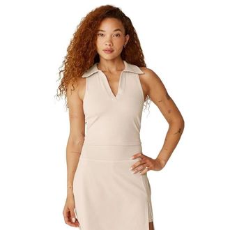 Beyond Yoga Beyond Yoga Rib Prep Tank Top Womens Cream V-Neck Pullover Cropped GBO2242