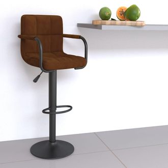 vidaXL Taburete De Cocina De Terciopelo Marr&oacute;n Vidaxl
