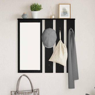 vidaXL Vidaxl - Wall-Mounted Coat Rack with Shelf Black oak 84 x 10 x 80 cm