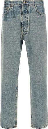 Maison Margiela Taped Straight-leg Jeans - Heren - Regular Fit Jeans - Blauw - W32 - Katoen - Jeans