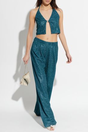 Os&eacute;ree Top With Lurex Thread, Womens, Blue