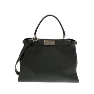 Fendi Pre-owned Selleria Calf Handbag - Dames - Vintage Handtas - Grijs - ONE Size - Leer - Vintage