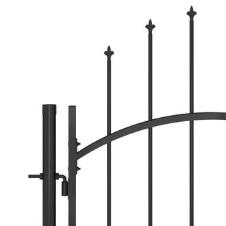 Berkfield Home Elegant Garden Gate Steel 1x2.2 m Black