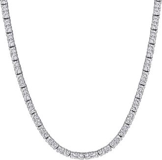 Rina Limor Silver 5.50 Ct. Tw. Lab-Grown White Sapphire Tennis Necklace