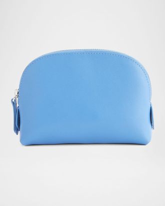 Royce Leather Monogrammed Compact Leather Cosmetic Bag